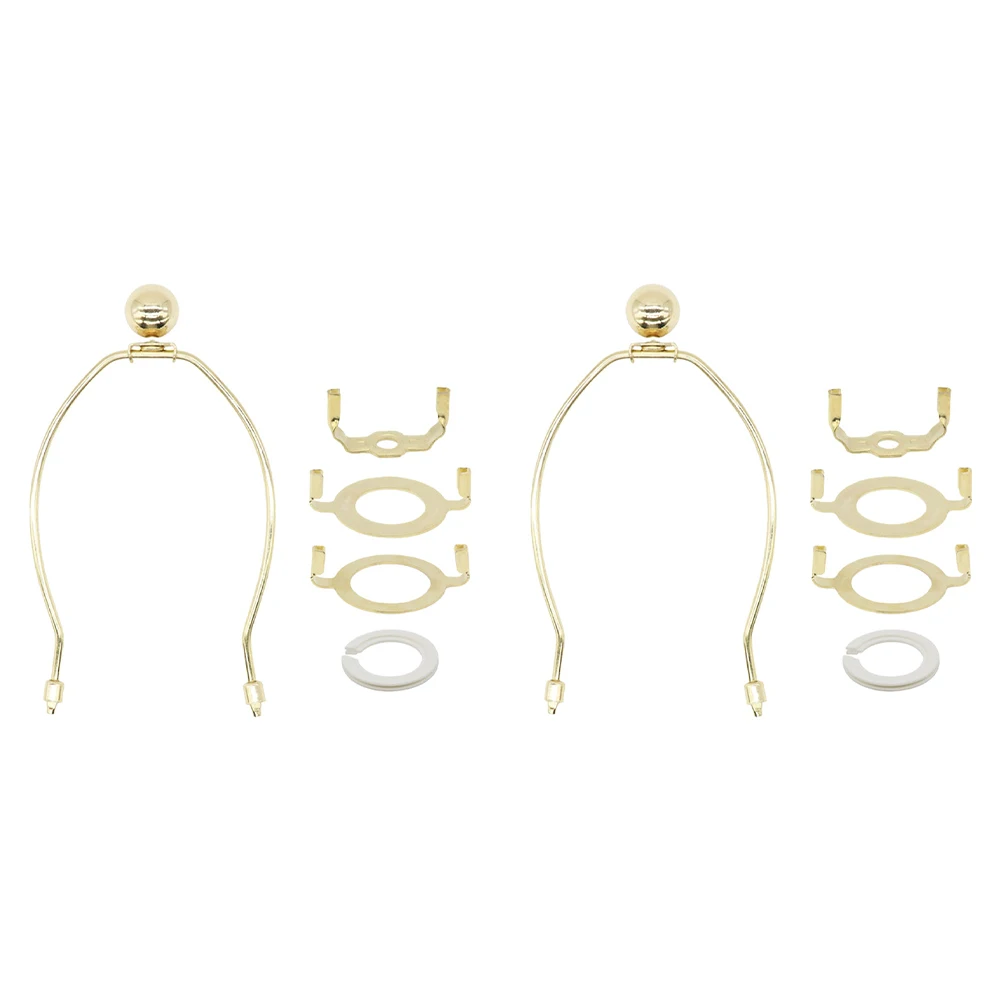 10 Inch Metal Lamp Harp with Removable Shade Bracket for Table Floor Desk Lamps Includes Multiple Saddle Bases and Finials