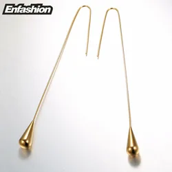 Enfashion Water Drop Shape Dangle Earrings Gold color Earings Drop Earrings For Women Long Earring Fashion Jewelry brinco