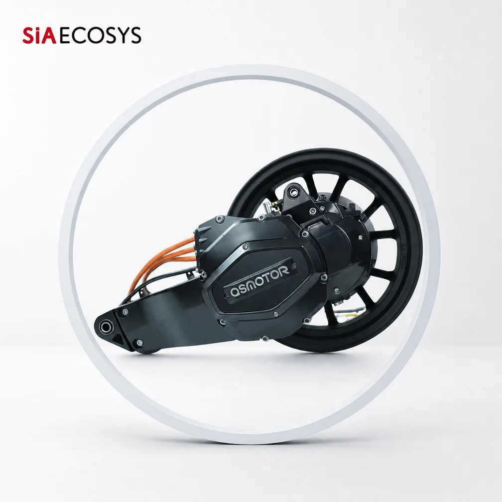 6000RPM High Speed QSMOTOR X155-36H 12inch Side Drive Motor Assembly Hairpin Technology PMSM for Electric Motorcycle Scooter