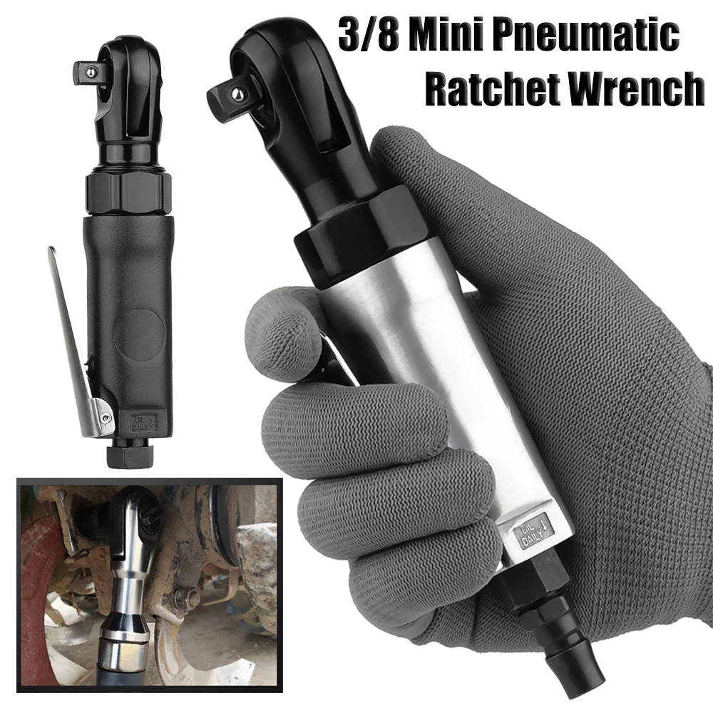 

Mini Pneumatic Air Ratchet Wrench Right Angel Engine Ratchet 3/8" Drive Ratchets Hand Tools Bicycles Motorcycles Car Repair Tool