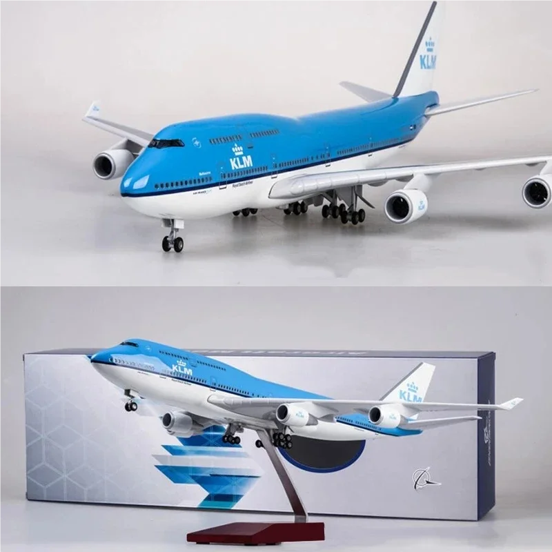 

1/150 Scale Airplane Model KLM Airways B747 Resin Plane Model Kit With LED Light(Touch Or Sound Control) For Decoration Or Gift