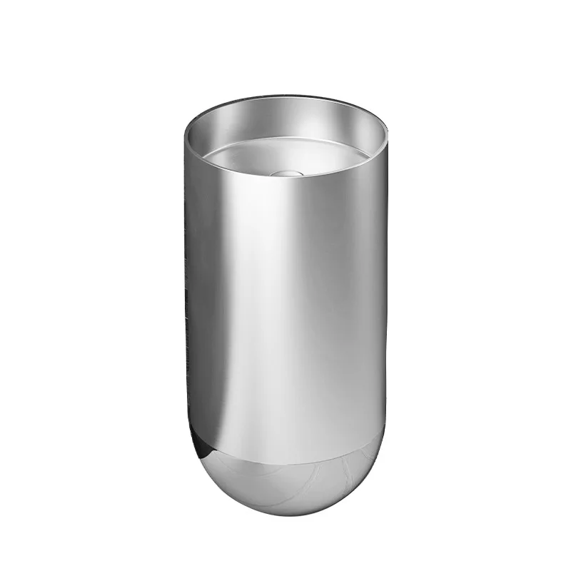 

Stainless steel washbasin column type commercial toilet hotel integrated floor type face wash basin