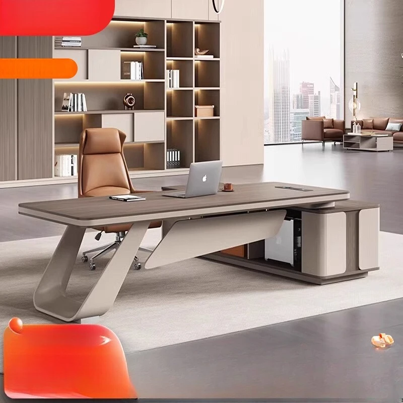 

Light luxury boss table, desk, simple modern class table, single president, supervisor, manager, office desk and chair combinati