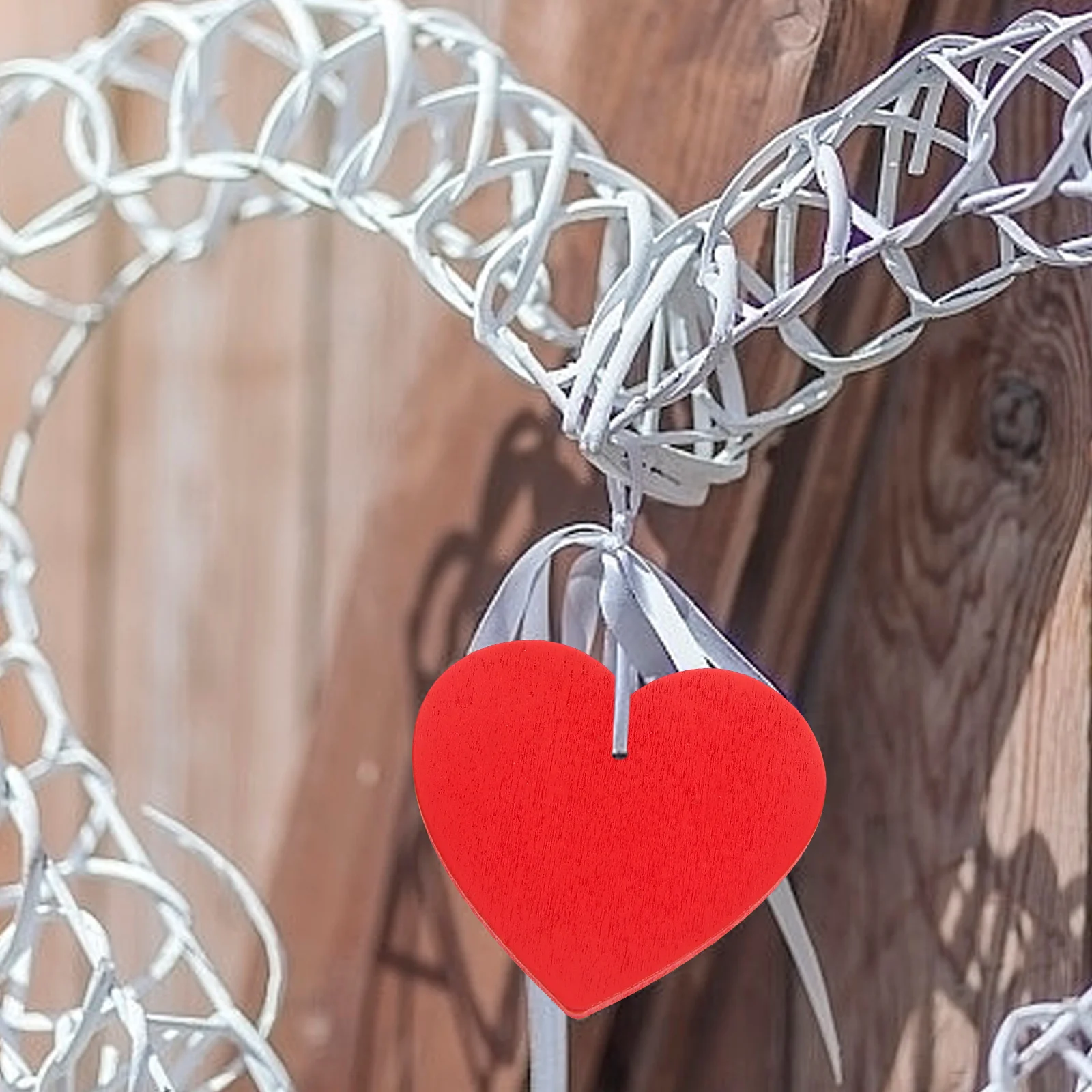 

50Pcs Red Heart Shape Wooden Slices Smooth Surface for Wedding DIY Crafts Photo Props Wooden Ornaments Decoration