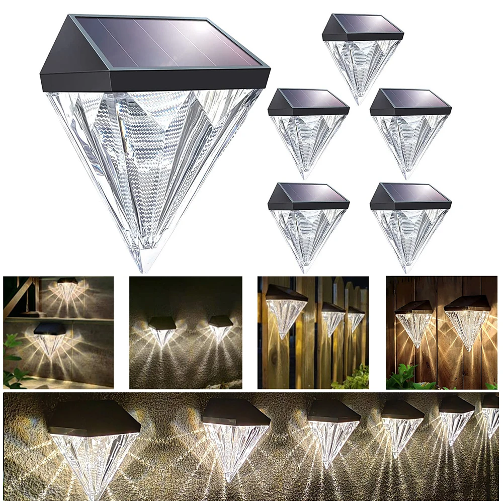 

LED Solar Fence Light IP65 Outdoor Waterproof Wall Light Breathing/Constant Mode Garden Light Suitable for Stair Path Backyard