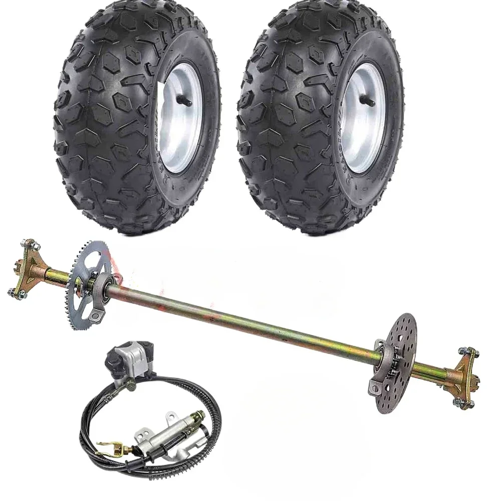 

29" Go Kart Trike Rear Axle Shaft Kits &Brake Assembly +145/70-6" Wheels for DIY 110cc Golf Cart Scooters Quad Bike ATV