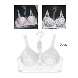 5Pcs Clear Bras Display Rack Hanging Bras Hangers Multifunctional Space Saving for Shop