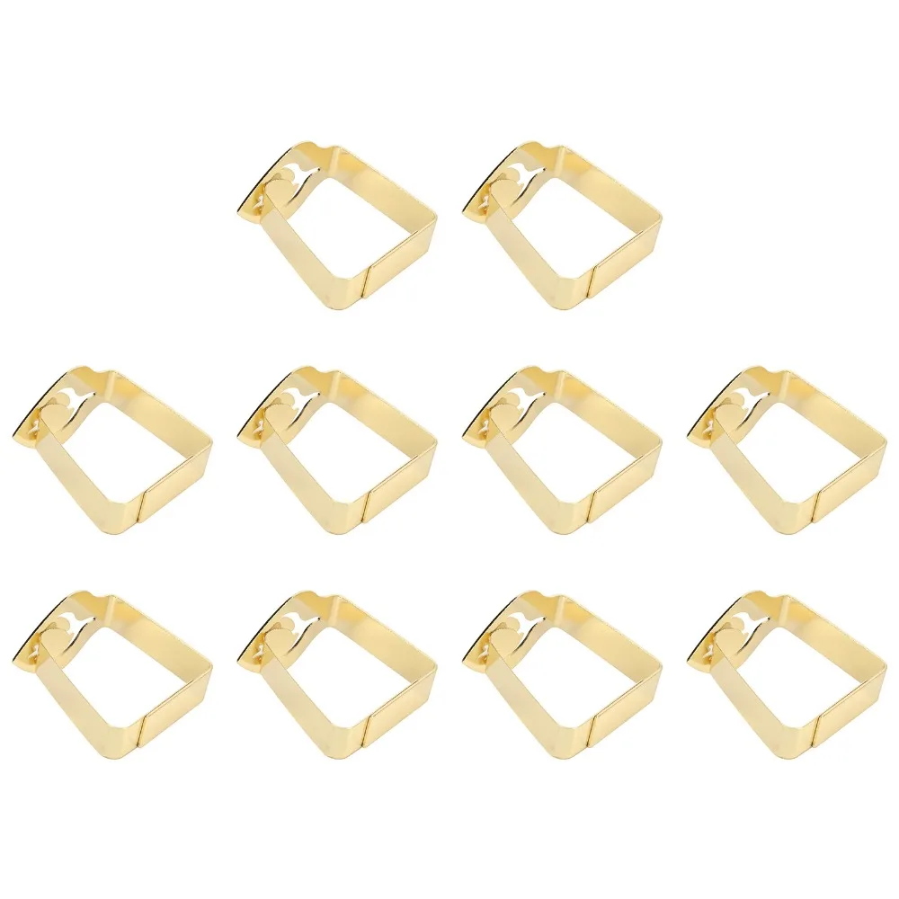 Bild 3: 10 Stück Gold/Silber Tischdeckenklammern aus Edelstahl in Blattform, 4,9 x 4,6 x 3,5 cm, multifunktionale Tischdeckenklammern
