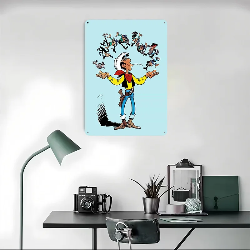 لاكي لوك أعداء كاريكاتير طباعة ملصق معدني ديكور غرفة المعيشة علامات القصدير المعدنية القابلة للتخصيص لتزيين جدران الفن #4