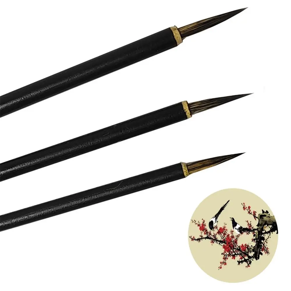 Ceramics Hook Line A Set Chinese Calligraphy Brush Fine Mouse Whisker Chinese Painting Brush and Stone Badger Hair Portable