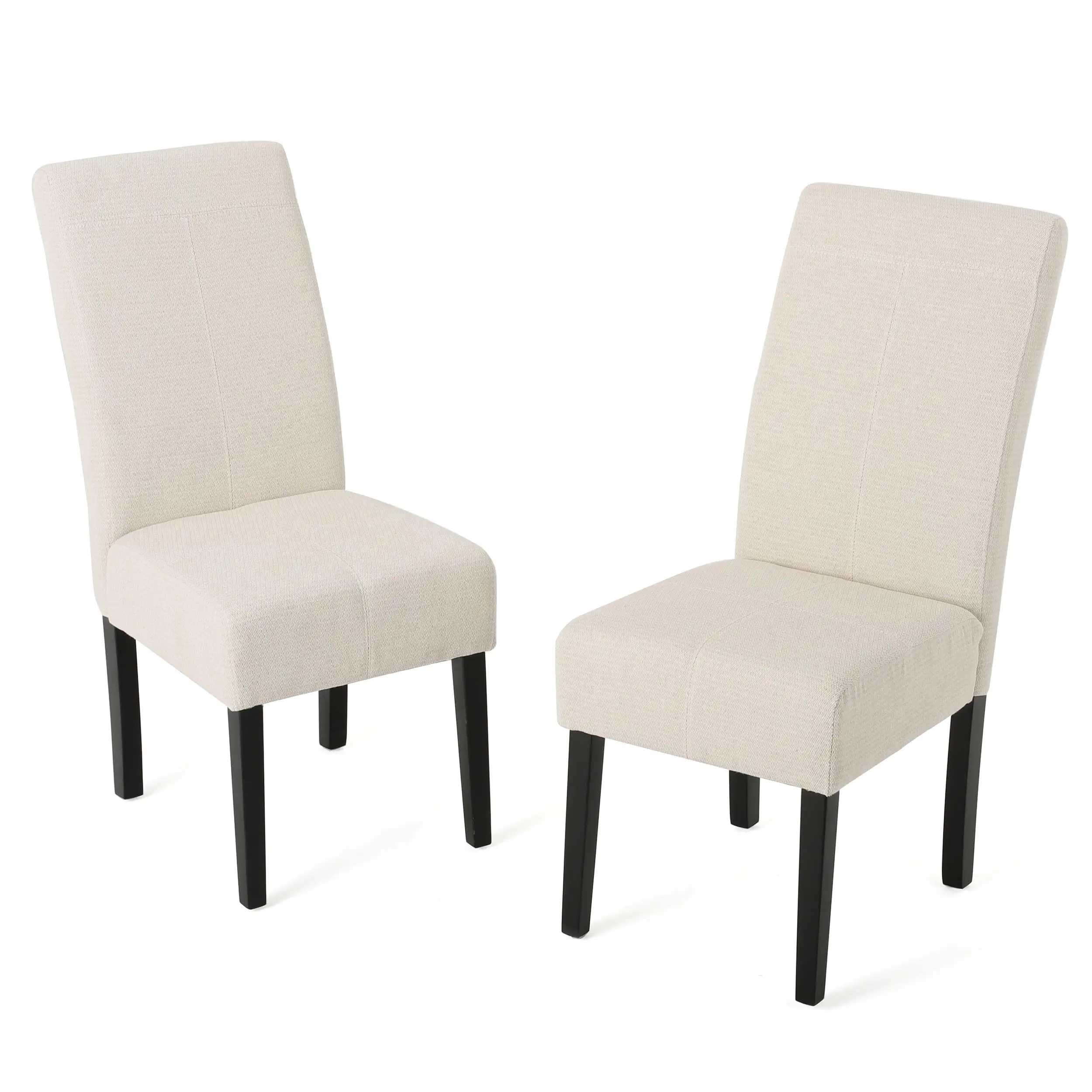 

Fabric Dining Chair Beige With Black Legs 25D X 18W X 39.75H Inch