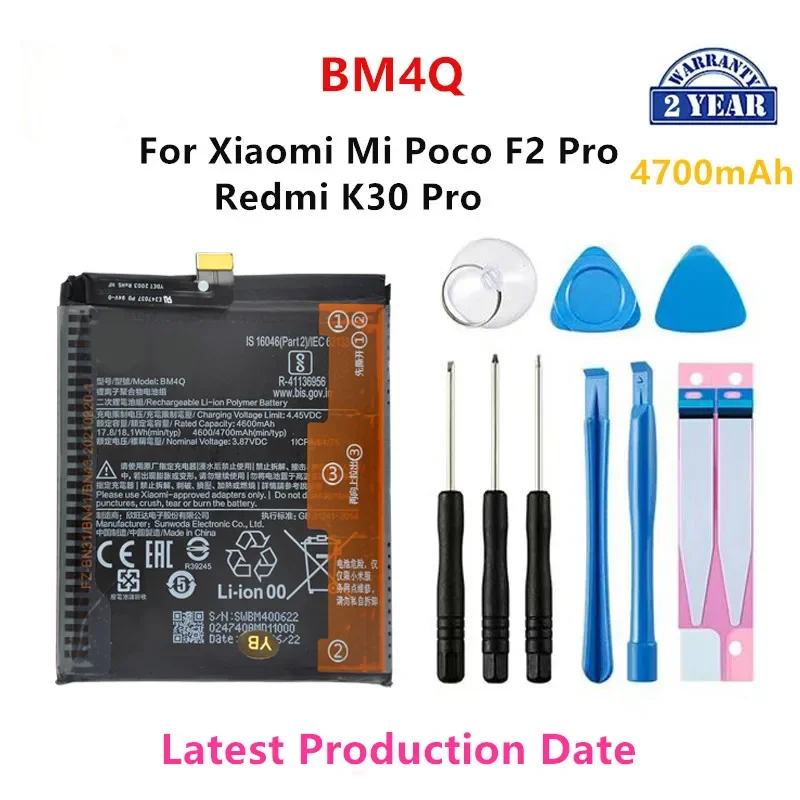 

100% Orginal BM4Q 4700mAh Battery For Xiaomi Mi Poco F2 Pro Redmi K30 Pro K30Pro Phone Replacement Batteries+Tools