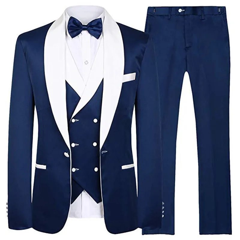 

New Arrival One Button Groomsmen Shawl Lapel Groom Tuxedos Men Suits Wedding/Prom Best Blazer ( Jacket+Pants+Vest+Tie) B262