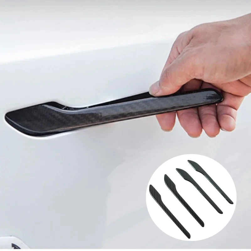 

Real Carbon Fiber Door Handle Sticker for Tesla Model 3/Y/3+ Model Y Launch 2017-2025 Door Handle Protector Cover Accessories