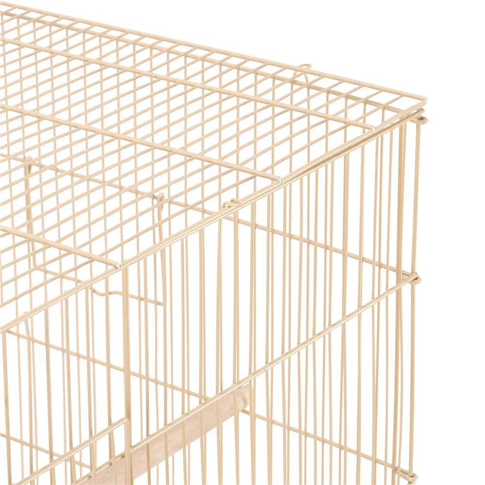 Metal Flight Cage for Birds, Almond