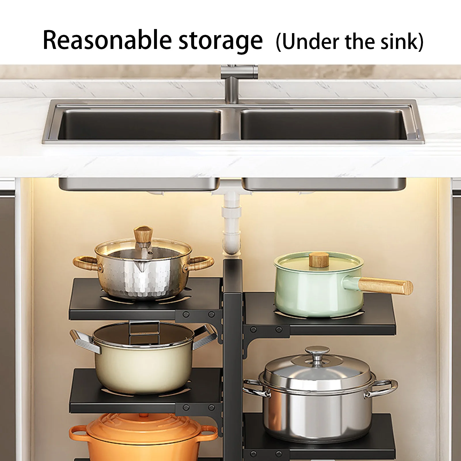 

Multilayer Pan Organizer Rack Kitchen Bathroom Sink Organizers A Must-have Kitchen Accessory