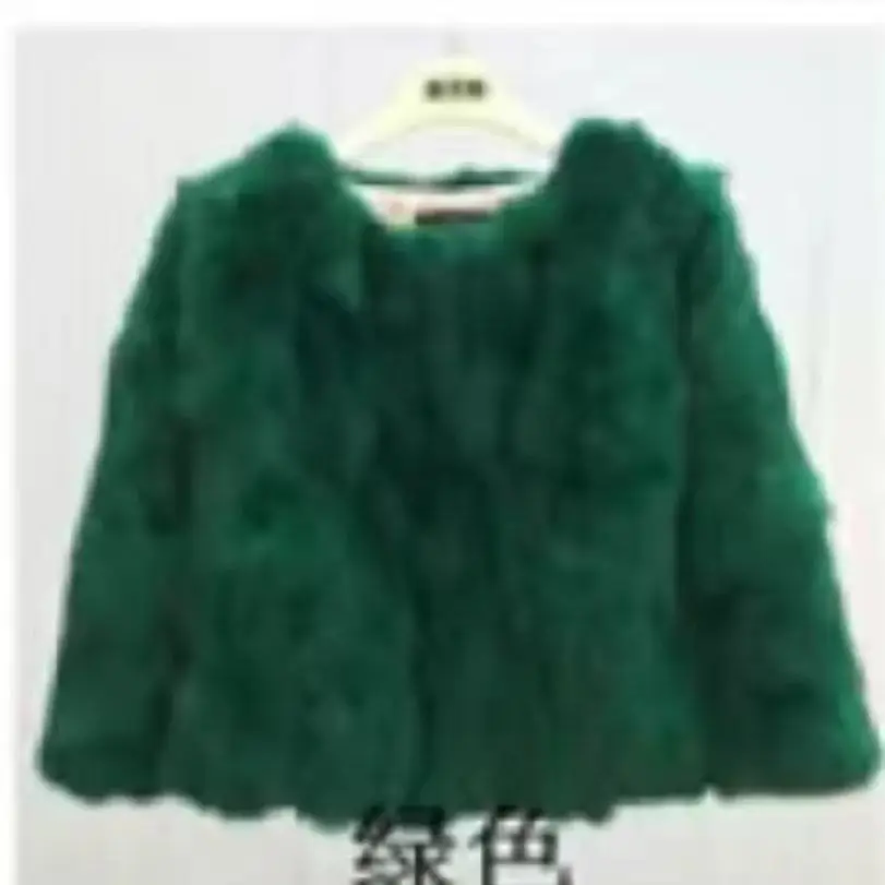 2024 New Women\'s Real Fur Coat High-waist Round Collar Cardigan Long-sleeved Slim Fit  Rabbit   Jacket Women T197