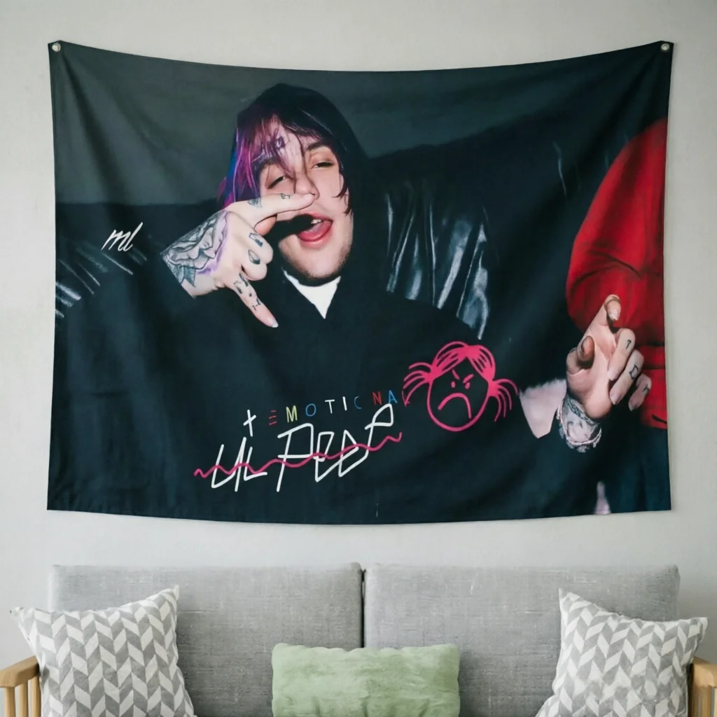 1pc Tapisserie Peep, Musique Gothique Emo Rap, Décoration Murale Parfaite pour Chambre & Salon, Cadeau Idéal pour les Fans