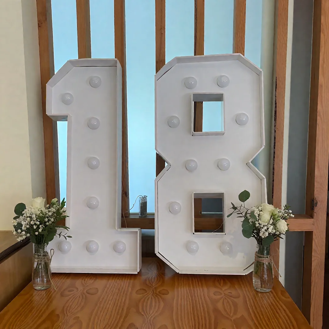 1Pc Cadre lumineux numérique de 91,5 cm/36 pouces avec lumières blanches, tableau KT avec numéros de 0 à 9, tableau KT à brancher avec support, décoration de fête