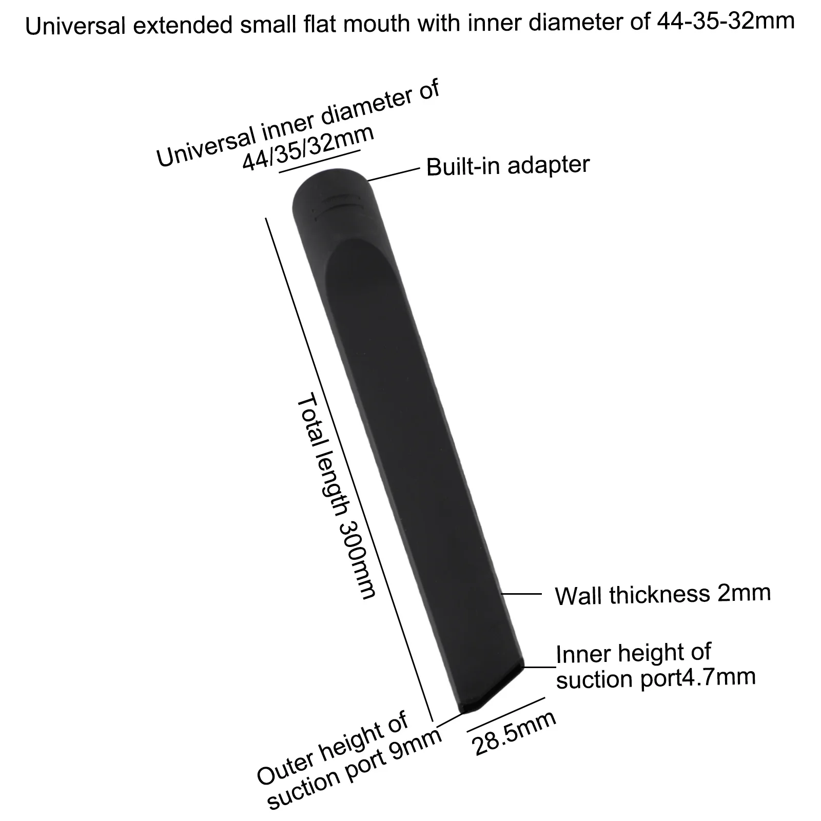 5 مللي متر x 300 مللي متر شق أداة اضافية طويلة فوهة مكنسة كهربائية رئيس شفط شفط رئيس ممدود فوهة مسطحة صغيرة أداة الملحقات
