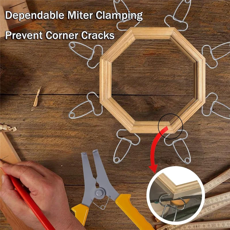 ELEG-verstekveertangset met 1 verstekveertang, 10 verstekklemmen, perfect voor frames, verstekverbindingen van composietmateriaal