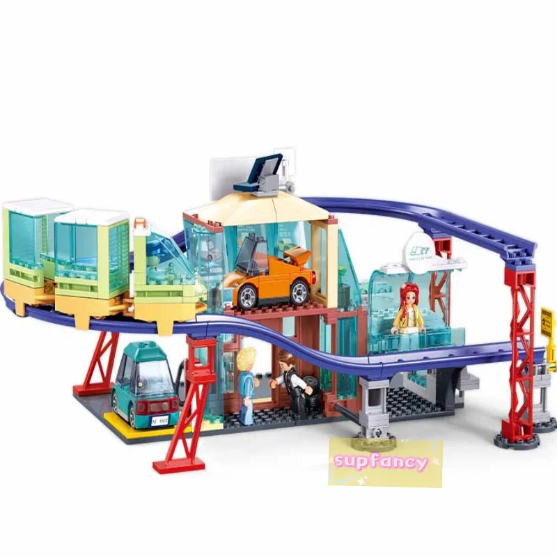 Sluban 379PCS Building Blocks Set City Street View New Energy Vehicle 4S Shop Educational Toy for Kids Presents view 3