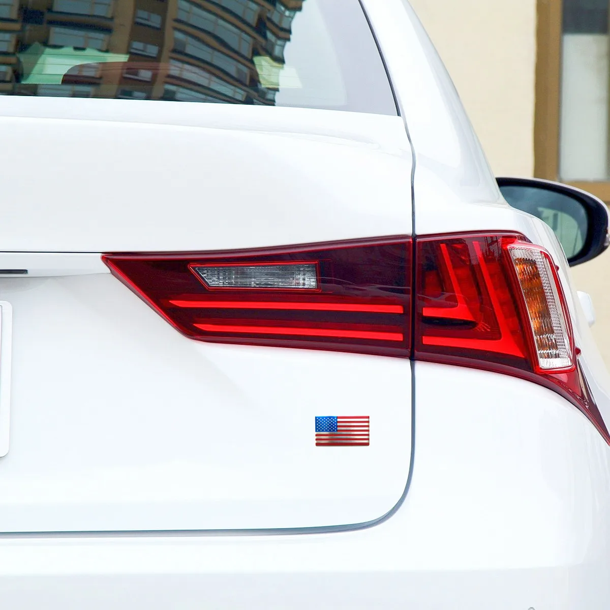 2 قطعة شعارات الولايات المتحدة الأمريكية العلم الوطني سيارة ملصق سيارة جذع شعار معدني شارة ملصق لاصق لامع ورائع للسيارات والدراجات النارية والدراجات #4