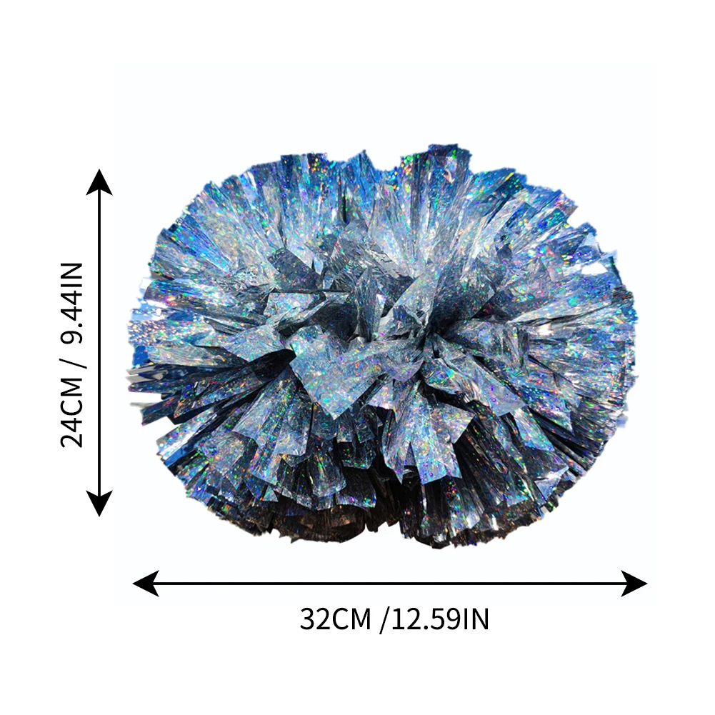 1 Buah Plastik Menangani Pita Logam Pompom Pemandu Sorak Bersorak Pom Pom Bola Bersorak Dekorator Tari Klub Perlengkapan Olahraga
