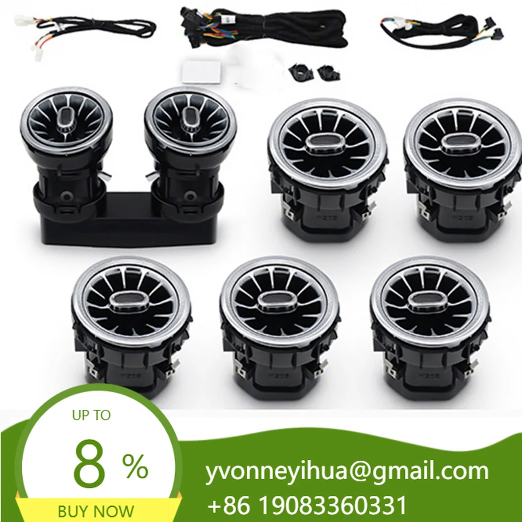 64 Colors 12V 10W LED Interior Air Vent Ambient Light Kit For W213 W205 X253 W222 Turbine Air Vent Retrofit