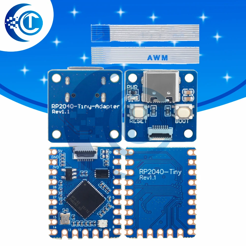 RP2040-Tiny Development Board Module RP2040 for ZERO Raspberry Pi PICO USB Type C interface 264KB SRAM 2MB flash For arduino