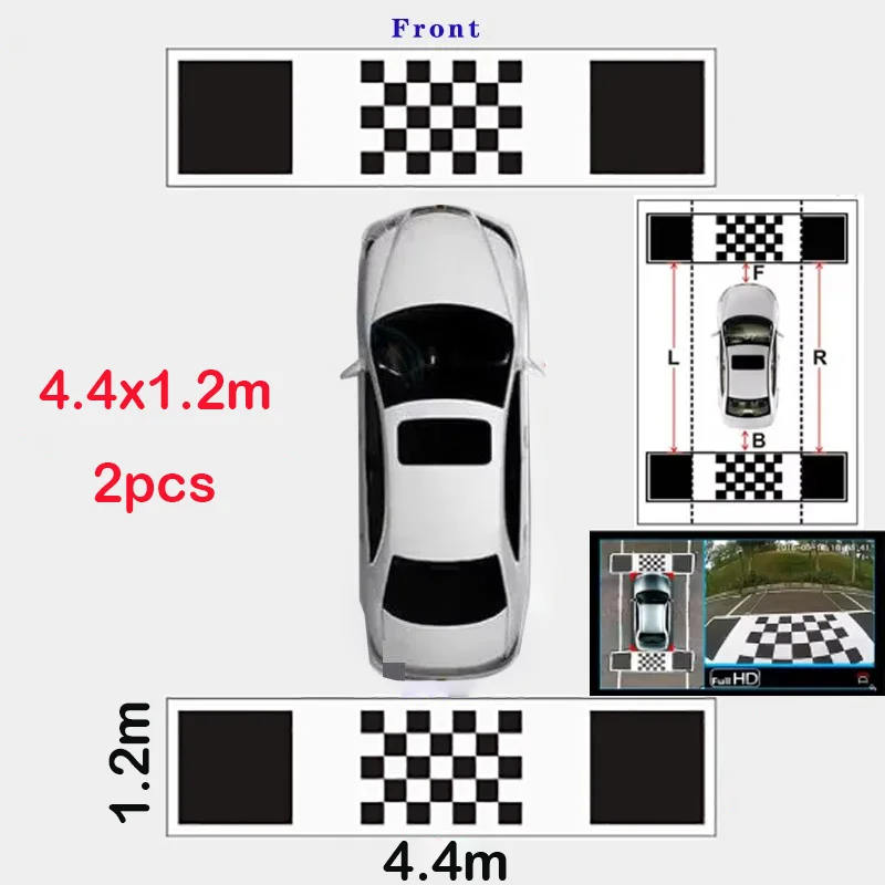 Car Mats 360 Degree Panoramic System Auxiliary Mats For Car 360° Panoramic Image System Debugging Cloth Calibration Cloth