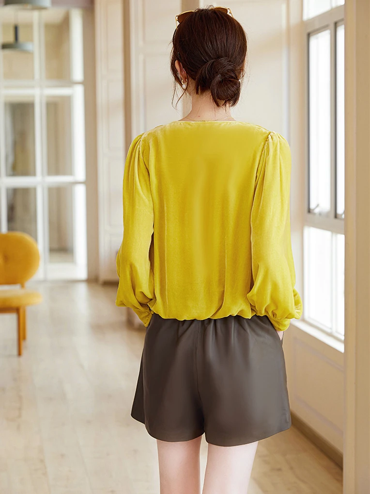 Autumn Winter Long Sleeve T Shirt Women Pleuche Slim Casual Basic blouse Female plus size Spring Velvet Solid Color casual tops
