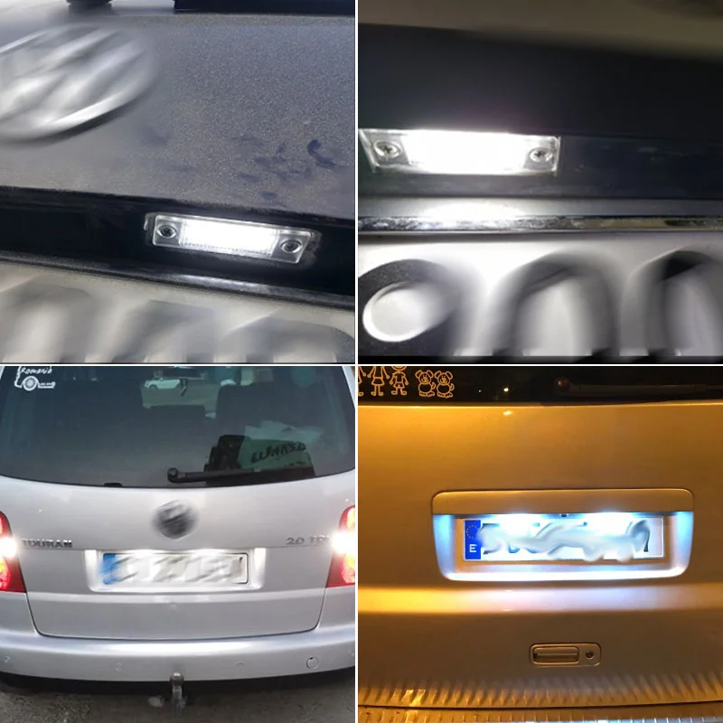 車のライセンスプレート用のcanbus LEDランプ、12v、18 leds、白、6000k、vw P t5、キャディ、ツラン、ゴルフ、パサート、2個