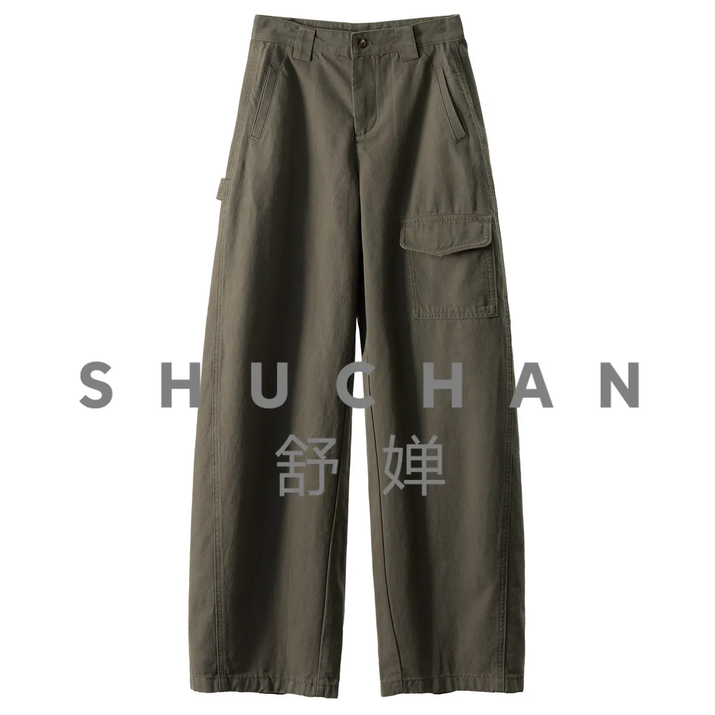 Environmentally Friendly Washed High Waist Wide Leg Sickle Overalls Women's 20L5 Pantalones Mujer