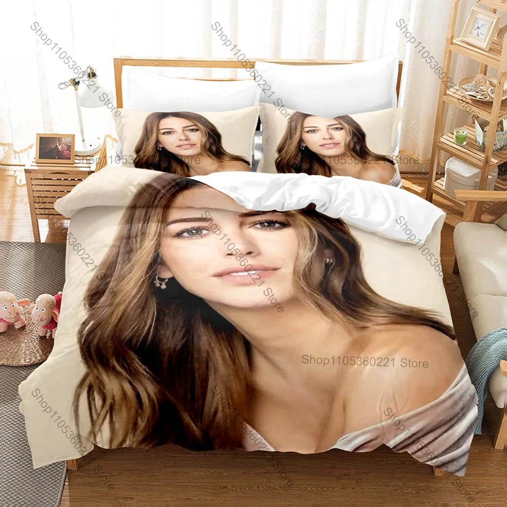 Funda de edredón Blanca Suárez + 2 fundas de almohada con estampado de la actriz española, juego de ropa de cama suave, decoración elegante para el dormitorio para fanáticos de las celebridades