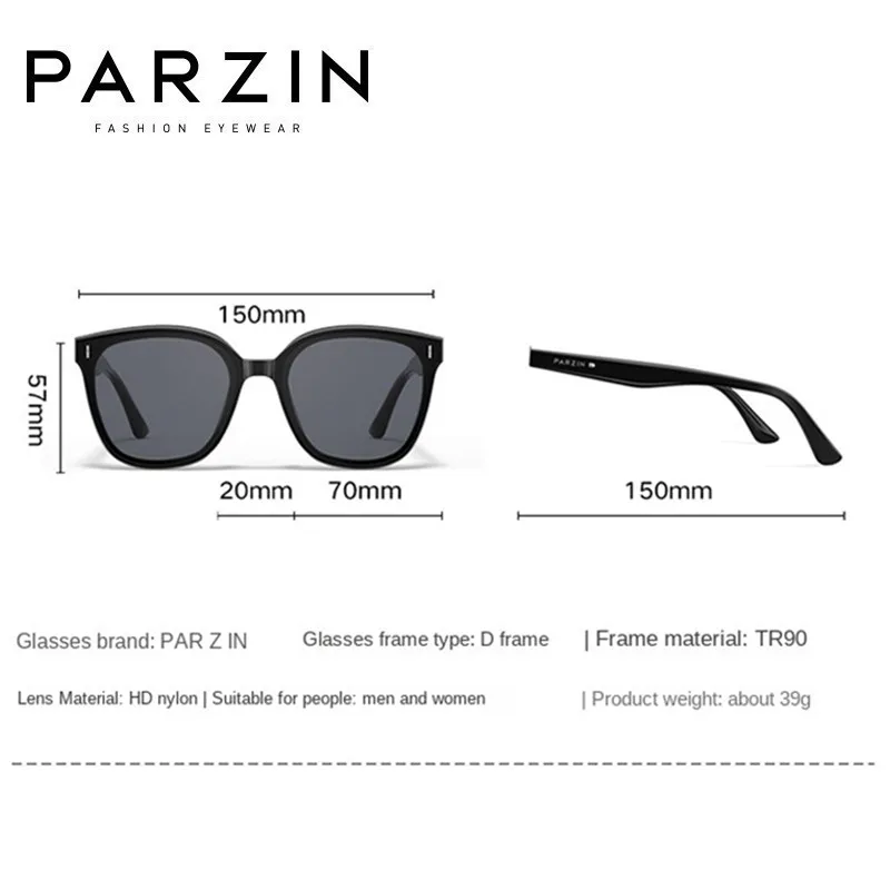 PARZIN New Sunglasses For Women Men Vintage Rectangle Women Sun Glasses UV Proection Ladies Shades 91657Y
