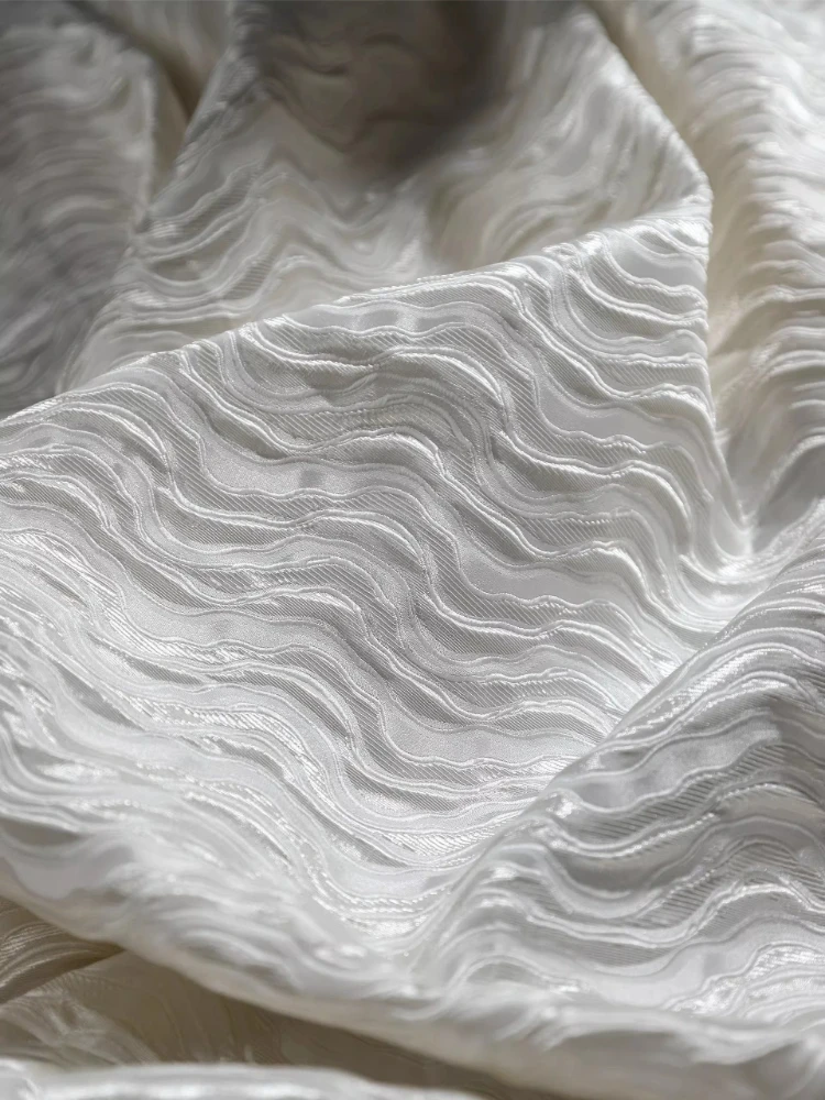 

Water Ripple Relief Jacquard Fabric for Creative Bag Clothing Designer Apparel Diy Sewing Fabrics By The Yard Cloth Material