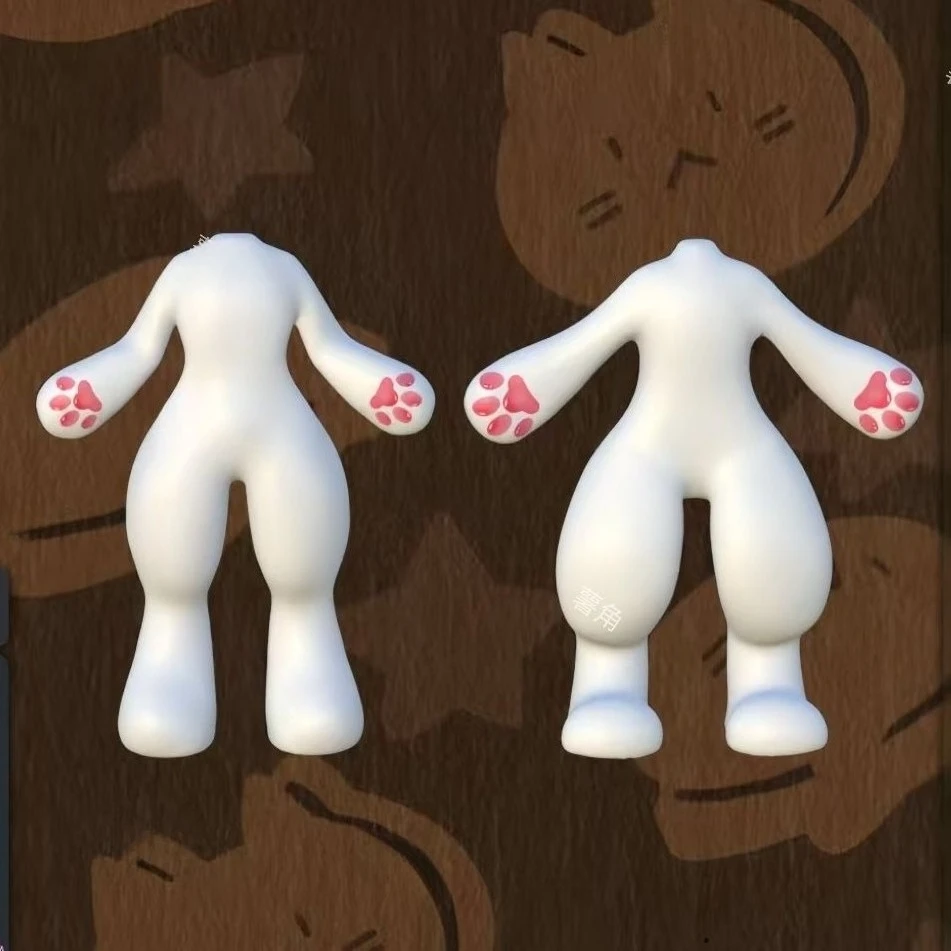

3D-печатные белые изогнутые и прямые ножки для кукол-зверей, аксессуары для аниме, DIY, оригинальный меховой костюм кемоно, тело зверя