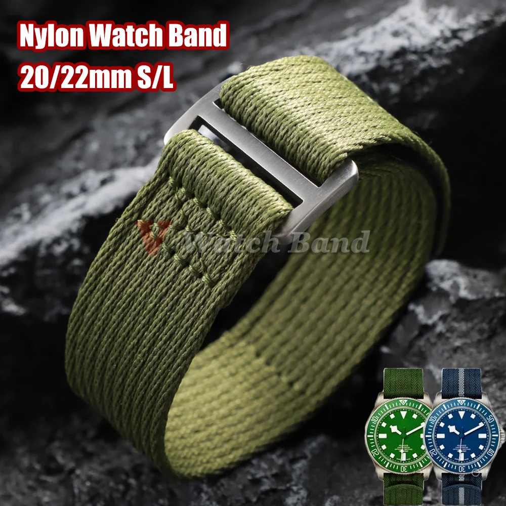20/22mm Strap Military Nylon Watch Band for Tudor for FXD Bayview Little Red Flower Bluedon Dividing Wrist Bracelet Canvas Bands