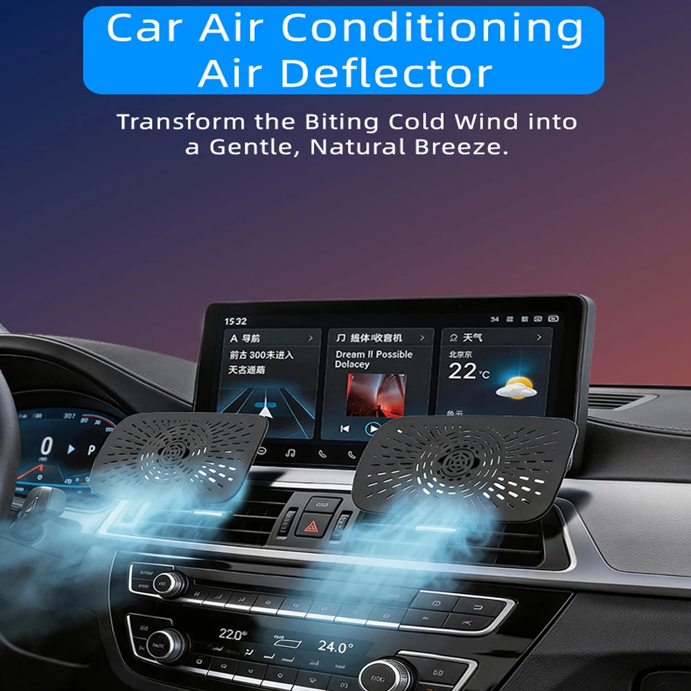 360° Adjustable Car Air Vent Deflector Anti Direct Blowing Breeze Control Air Conditioning Vent Windshield Vent Cover