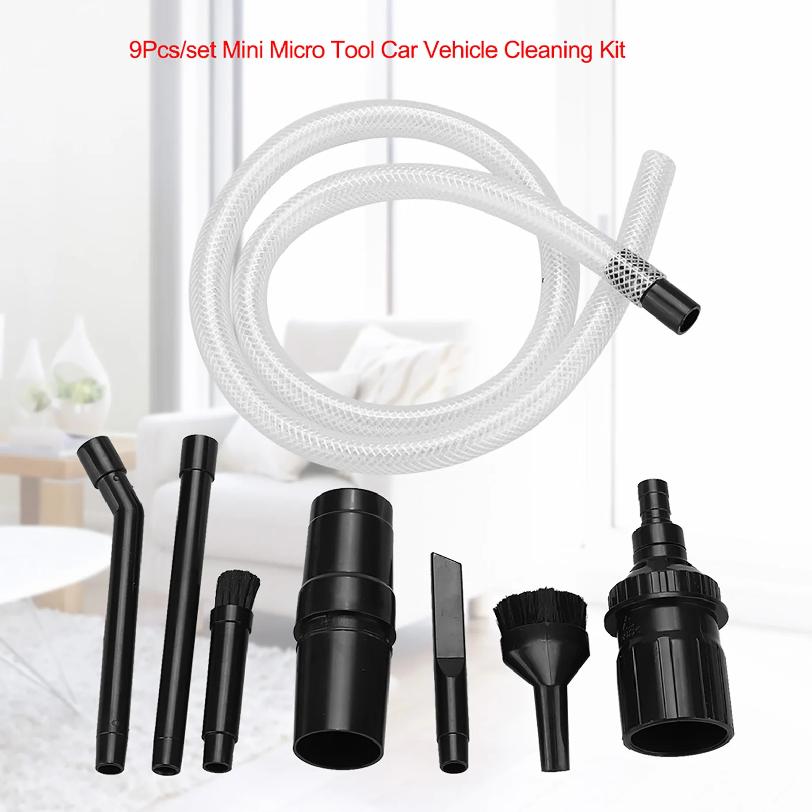 9Pcs/set Mini Micro Tool Car Vehicle Cleaning Kit Universal Vacuum Cleaner Attachments