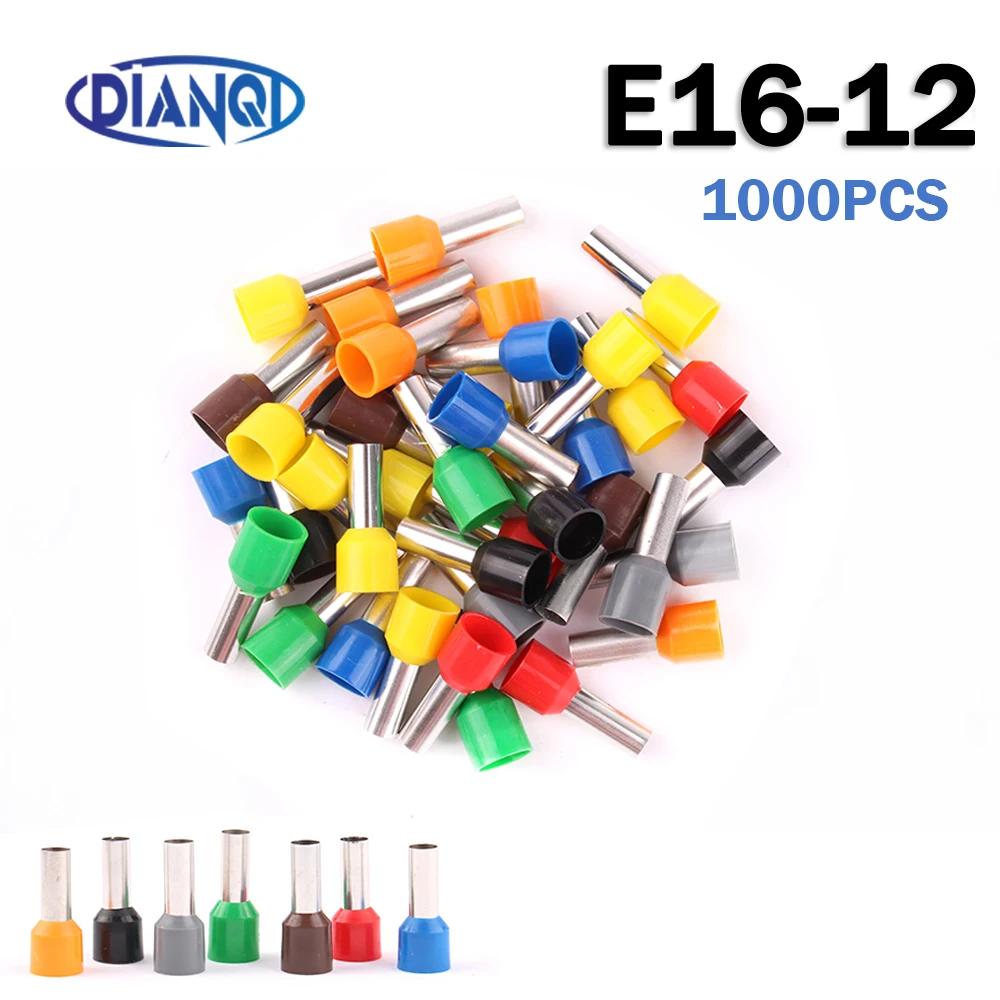 E16-12 Tube terminals 16MM2 Cable Wire Connector Insulating Crimp 1000PCS/Pack