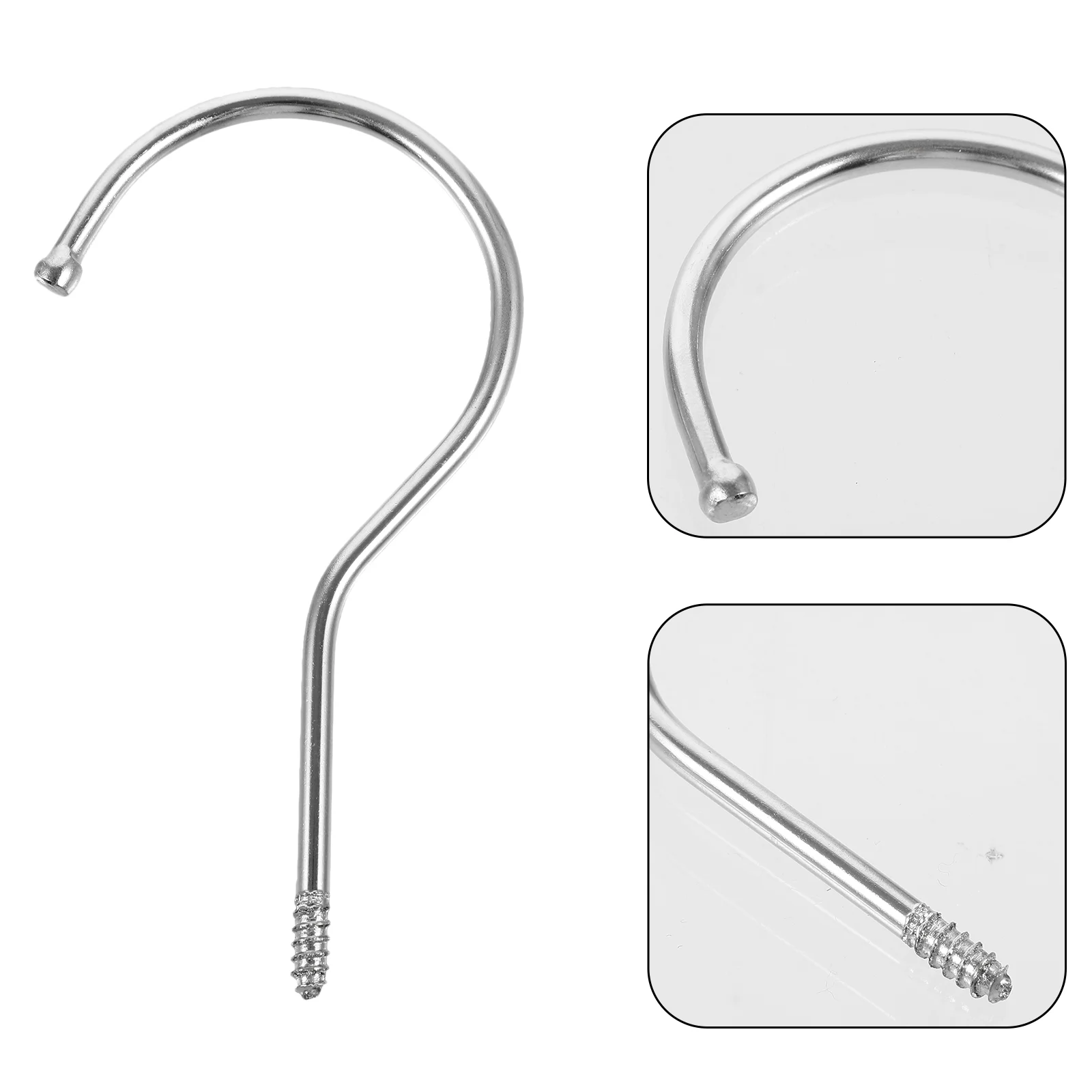 

10 Pcs Coat Hanger Accessories Screw Hook for Clothing Home Office Hooks Silver Multipurpose Heavy Duty Screw-In