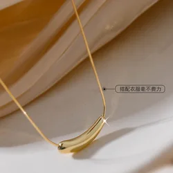 Stainless Steel Tear Drop Necklace Waterdrop Pendant Minimalist Best Friend Birthday Gifts Gold Silver Color For Her