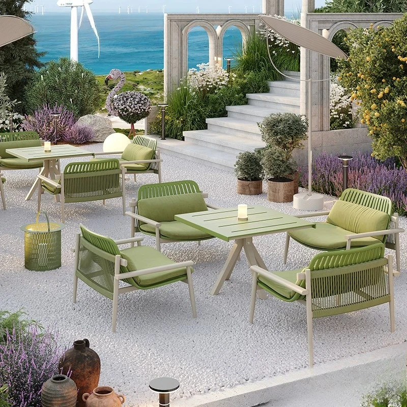 PYH Outdoor Cafe Bar Hotel B & B Courtyard Terrace Garden Balcony Sitting Area Sofa Table and Chair Combination