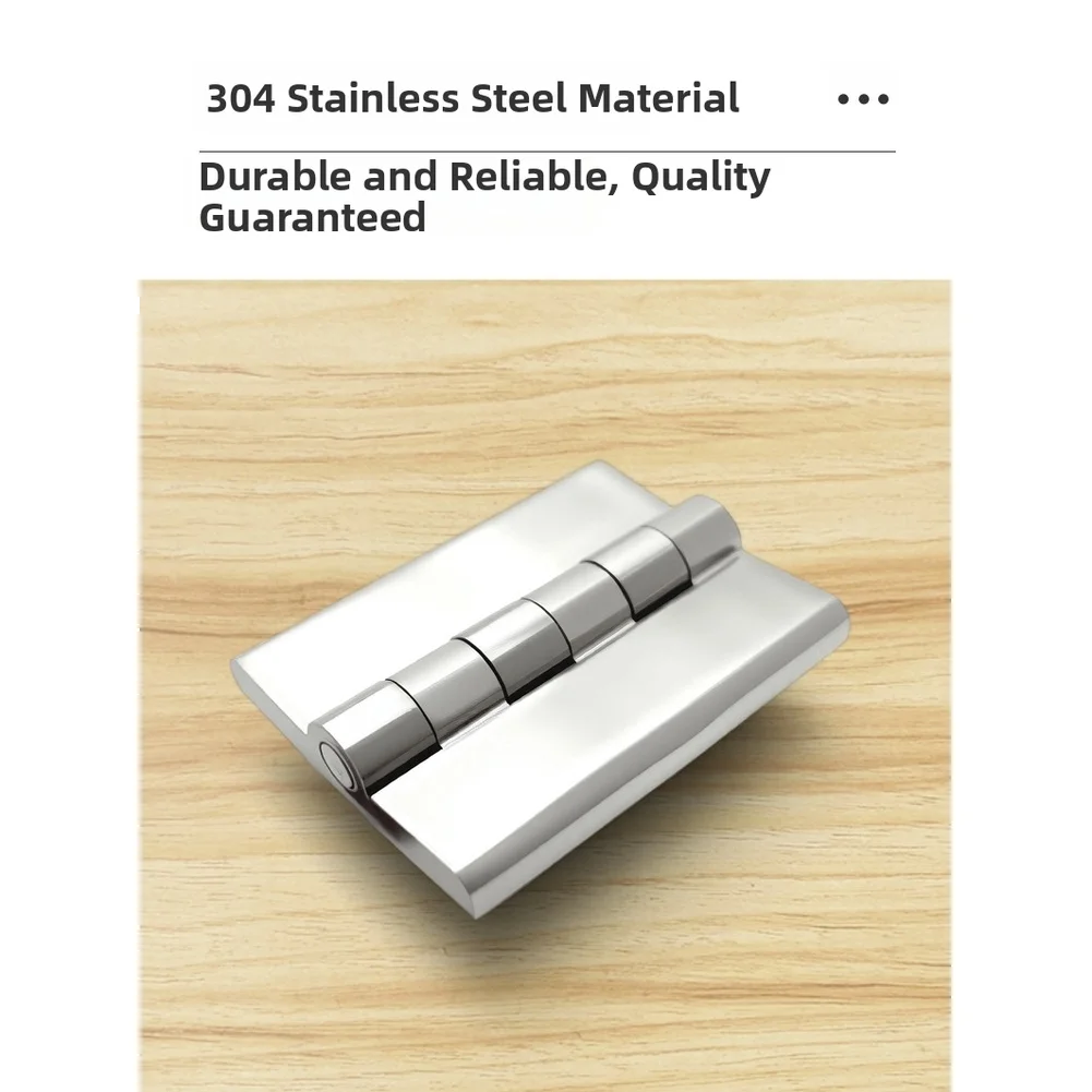 Stainless Steel Hinge 90 mm x 60 mm for Distribution Cabinets with M8 Embedded Screws and Zinc Alloy Reinforcement