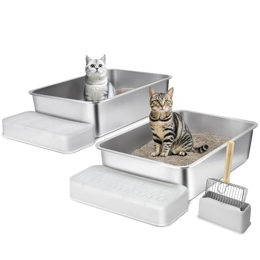 

6 in Deep Cat Litter Box OdorFree Litter Box with Filtering Foot Board