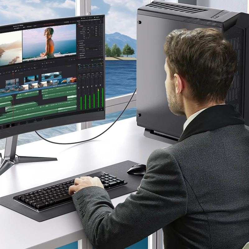 HKN-Adaptateur 4K 30Hz DP vers HD, Câble Compatible avec Port d'Affichage, Vidéo, Audio, pour Projecteur HDTV, PC