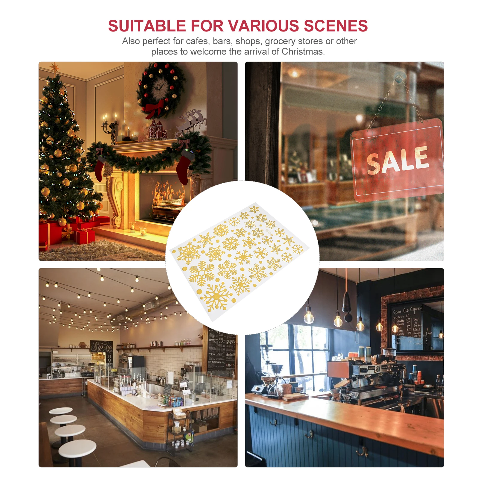 

1 Sheet Christmas Theme PVC Sticker Snowflake Window Wall Sticker Removable Self-Adhesive Xmas Decoration Window Stickers