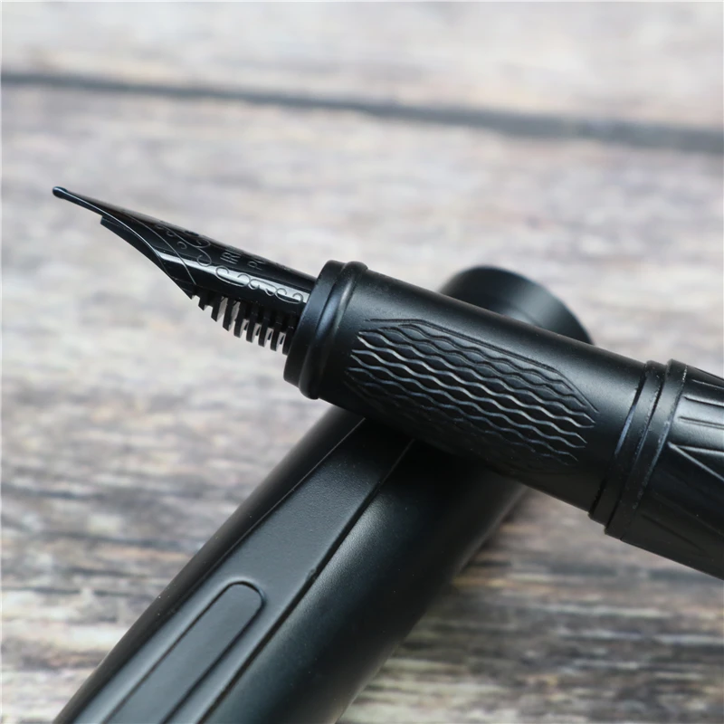 Black Samurai Pulpen Air Mancur Kualitas Tinggi Black Forest Ujung Pena Titanium Bagus Perlengkapan Kantor Sekolah Pulpen Tinta Halus untuk Menulis